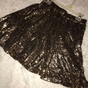 Gold sparkly skirt